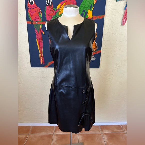 Laundry By Shelli Segal | Dresses | Black Faux Leather Dress By Shelli ...